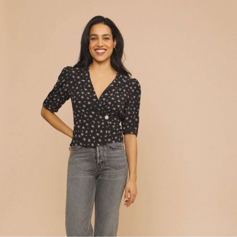 Rouje Floral Blouse, French Size 36 (US Size 4)